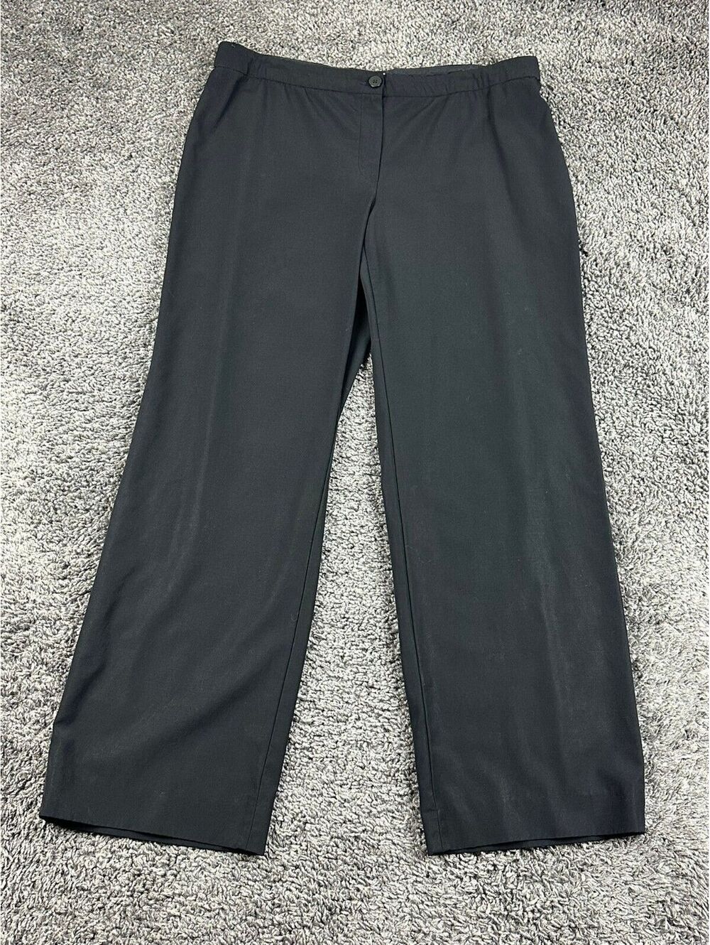 Armani Collezioni Womens Black Wide Leg Dress Pants Made in Italy Sz 16